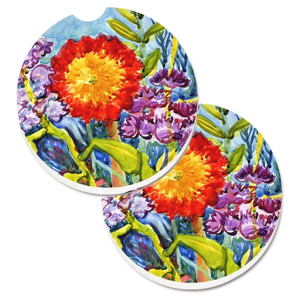 Carolines Treasures Flower Sunflower Set of 2 Cup Holder Car Coaster 6075CARC - main